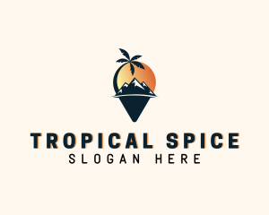 Tropical Mountain Destination logo design