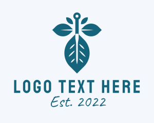 Traditional - Acupuncture Leaf Needle logo design