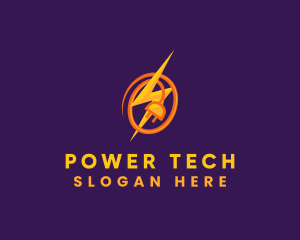 Lightning Bolt Plug logo design