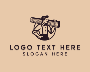 Character - Lumberjack Wood Handyman logo design