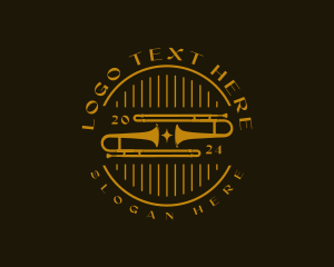 Cornet - Musical Instrument Trombone logo design