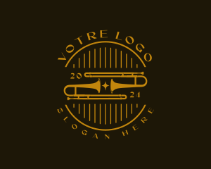 Aerophone - Musical Instrument Trombone logo design