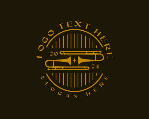 Classic - Musical Instrument Trombone logo design