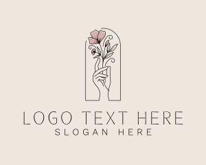 Hand - Aesthetic Natural Flower logo design