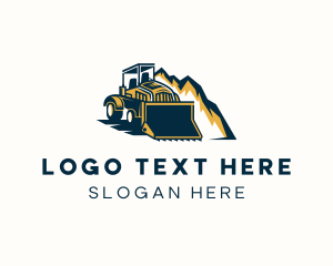 Heavy Duty - Industrial Mountain Bulldozer logo design