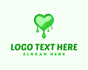 Droplet - Green Heart Drip logo design