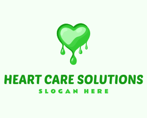 Green Heart Drip logo design