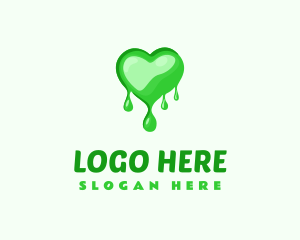 Essence - Green Heart Drip logo design
