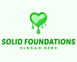Liquid - Green Heart Drip logo design