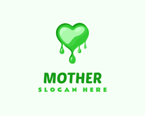 Oil - Green Heart Drip logo design