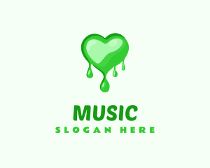 Fluid - Green Heart Drip logo design