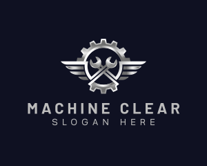 Wrench Mechanic Wing logo design