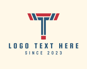 Letter T - Construction Totem Pole logo design