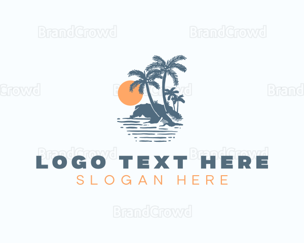 Beach Resort Travel Logo