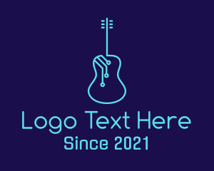 Guitar - Guitar Circuit Tech logo design