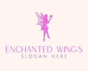 Fairy - Pink Fairy Heart logo design