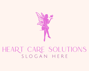 Pink Fairy Heart logo design