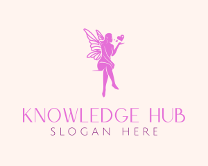 Mythical - Pink Fairy Heart logo design