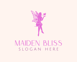 Maiden - Pink Fairy Heart logo design