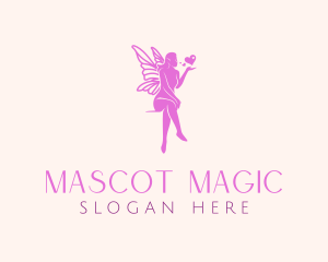 Pink Fairy Heart logo design