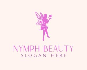 Nymph - Pink Fairy Heart logo design