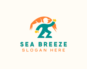 Fisherman - Fisherman Shrimp Seafood logo design