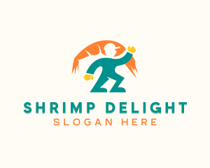 Fisherman Shrimp Seafood logo design