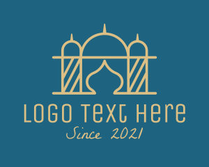 Temple - Bronze Mosque Outline logo design