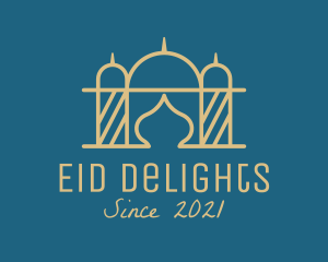 Eid - Bronze Mosque Outline logo design