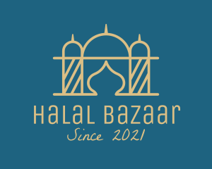 Bronze Mosque Outline logo design