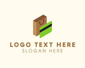 Online Shopping - Credit Card & Shopping Bag logo design