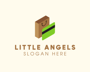 Shop - Credit Card & Shopping Bag logo design