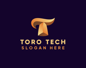 Gold Letter T logo design