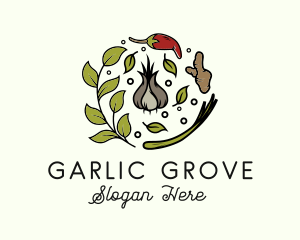 Garlic - Natural Spice Ingredients logo design