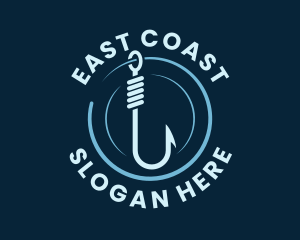 Marine Fishing Hook logo design