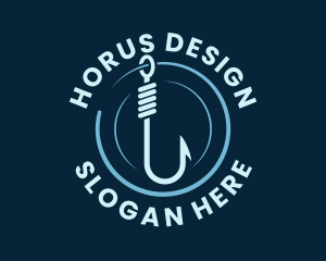 Marine Fishing Hook logo design