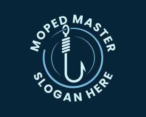 Marine Fishing Hook logo design