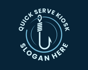 Marine Fishing Hook logo design