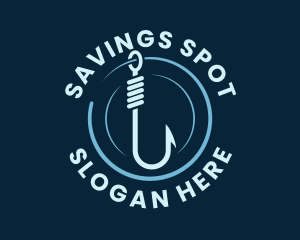 Marine Fishing Hook logo design