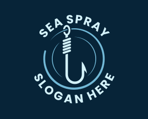 Marine Fishing Hook logo design