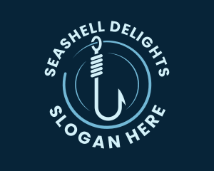 Marine Fishing Hook logo design