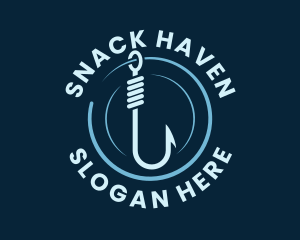 Marine Fishing Hook logo design