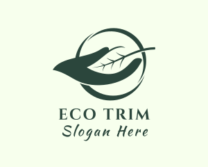 Eco Leaf Hand logo design