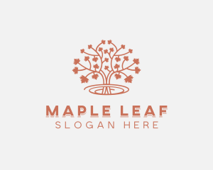 Botanical Maple Tree logo design