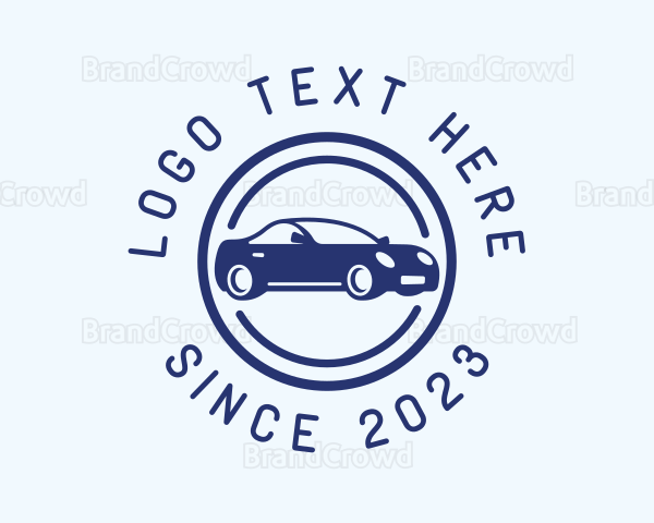 Blue Car Circle Logo