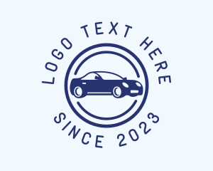 Car Racing - Blue Car Circle logo design