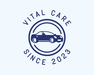 Car Rental - Blue Car Circle logo design