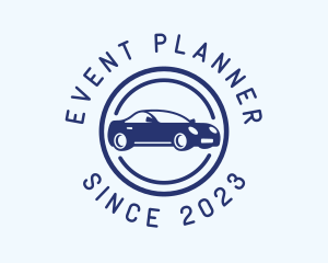Sports Car Emblem - Blue Car Circle logo design