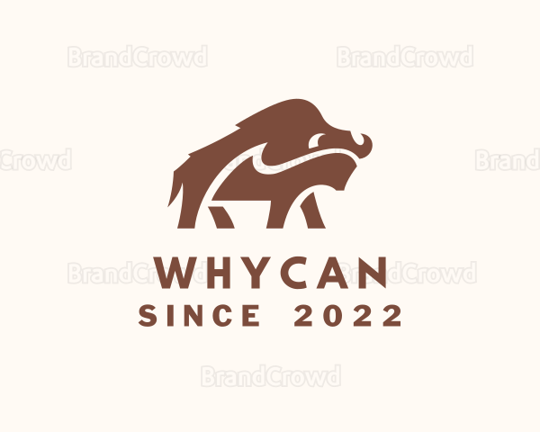 Wild Bison Animal Logo