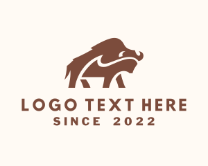 Butcher - Wild Bison Animal logo design